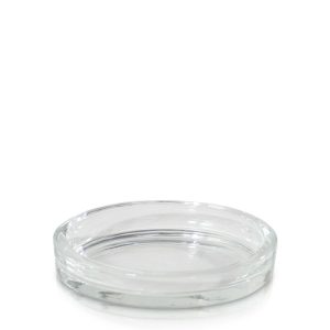 Candle Holders | Clear Medium Modern Glass Pillar Plate Candle Holders Candle Holders