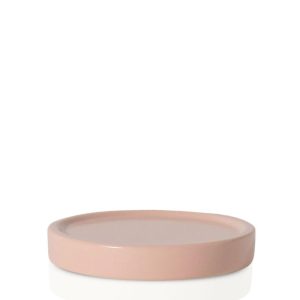 Candle Holders | Dawn Blush Lila Ceramic Pillar Plate, Pack of 1 Candle Holders Candle Holders