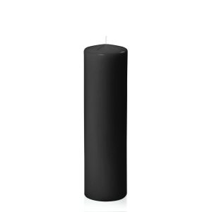 Candles | Black 7cm x 25cm Event Pillar Candles Black