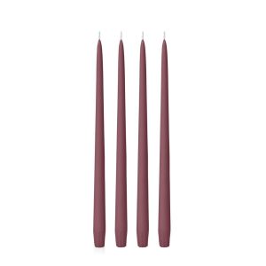 Candles | Burgundy 35cm Taper, Pack of 4 Candles Burgundy