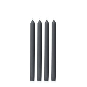 Candles | Charcoal 30cm Dinner Candle, Pack of 4 Candles Candles