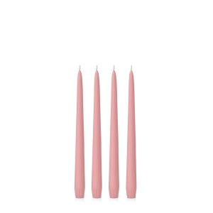 Candles | Coral Pink 25cm Taper, Pack of 4 Candles Candles