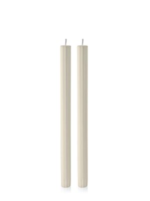 Candles | Ivory 30cm Fluted Dinner Candle, Pack of 2 Candles Candles