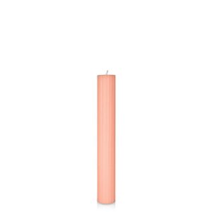 Candles | Peach 3.5cm x 25cm Fluted Pillar Candles Candles