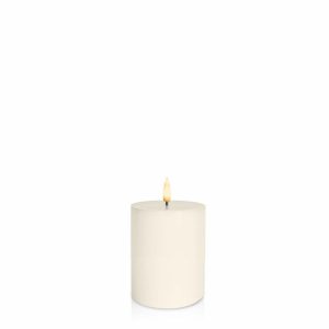 LED Candles | Ivory 8cm x 10cm LED Pillar, Pack of 1 Candles Ivory