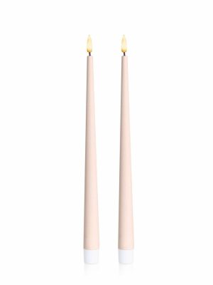 LED Candles | Vintage Rose 31cm LED Taper Candle, Pack of 2 Candles LED Candles