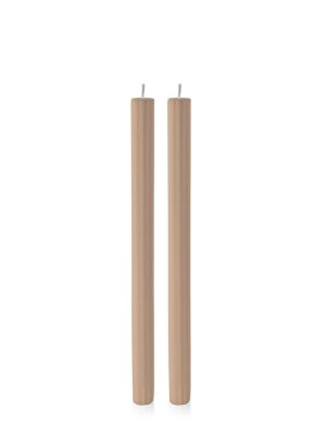 Candles | Latte 30cm Fluted Dinner Candle, Pack of 2 Candles Candles